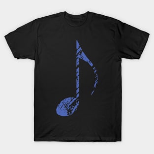 Cool Grunge Music Note - Blue T-Shirt